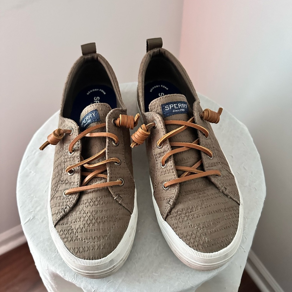 Sperry Women's Crest Boat Smocked Hemp Sneaker green size 8 - Picture 5 of 11